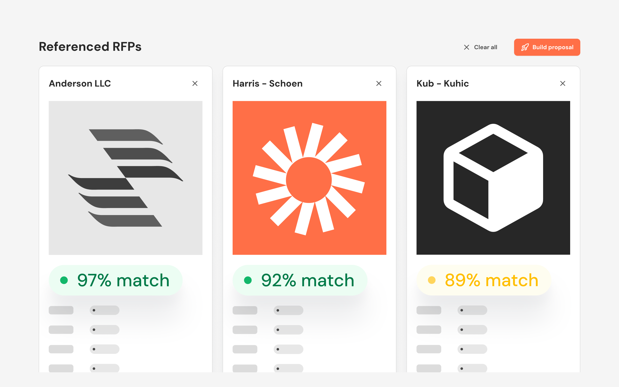 Accelerate proposal creation by matching RfQs with real product data
