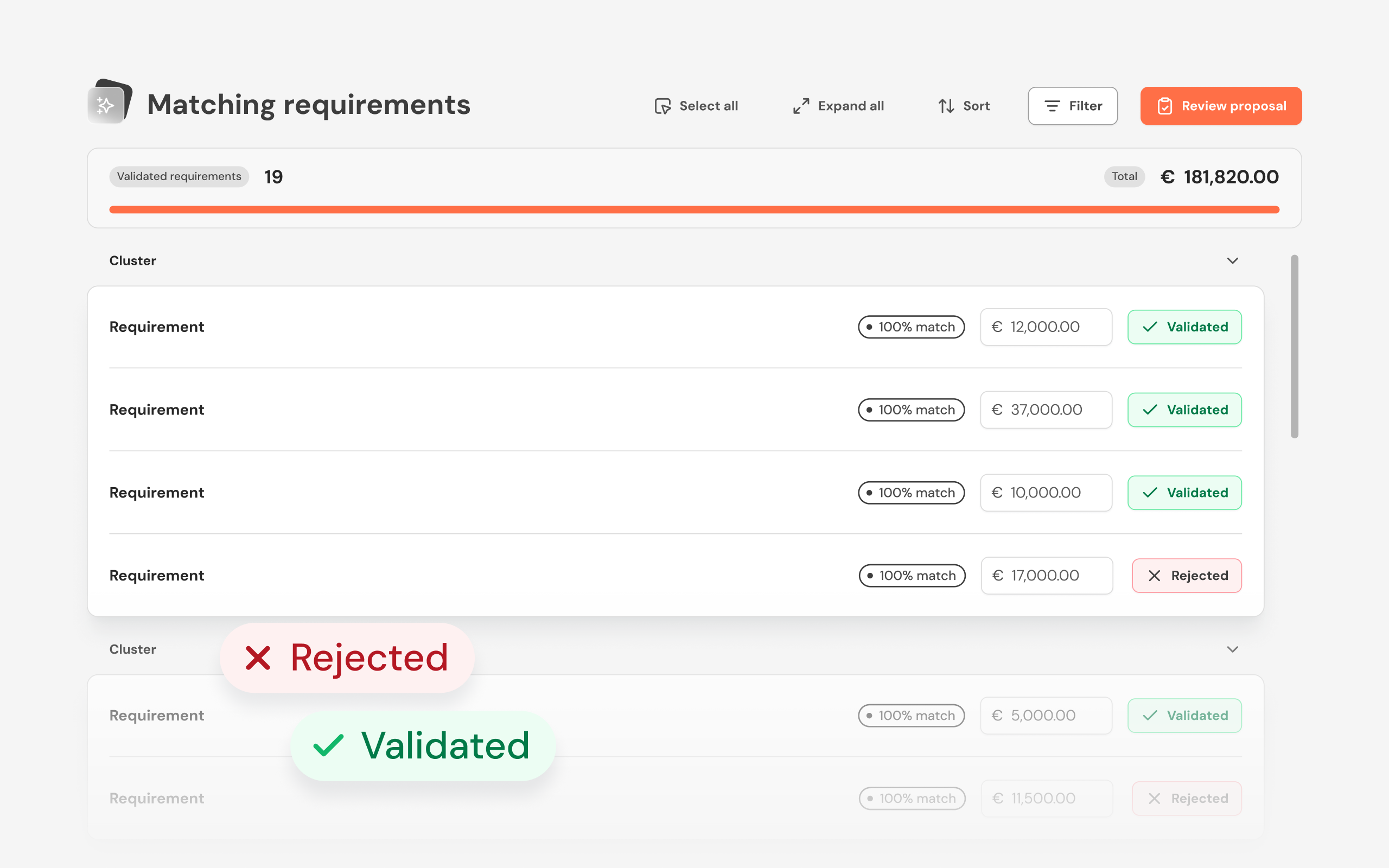 Accelerate proposal creation by matching RfQs with real product data