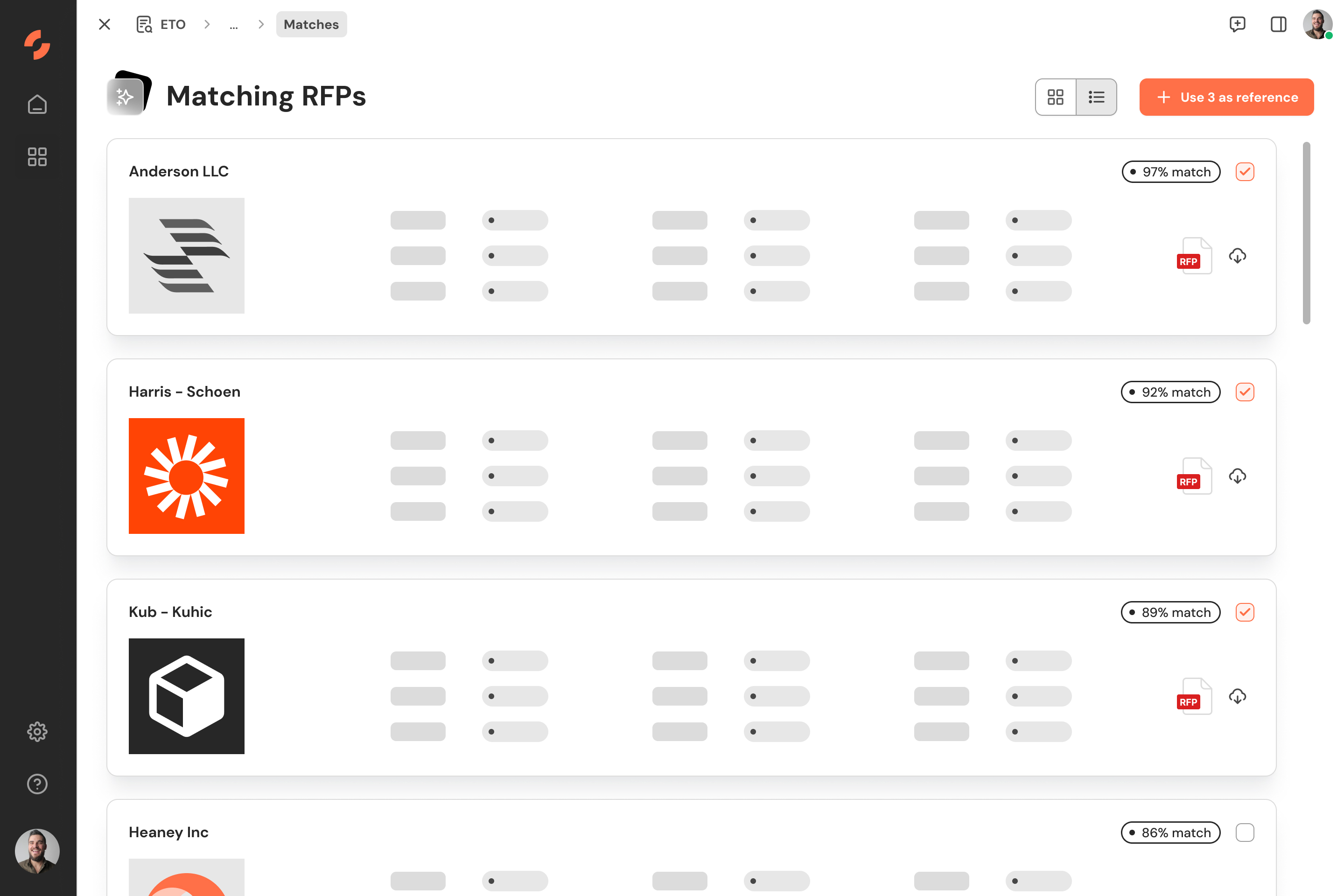 Accelerate proposal creation by matching RfQs with real product data